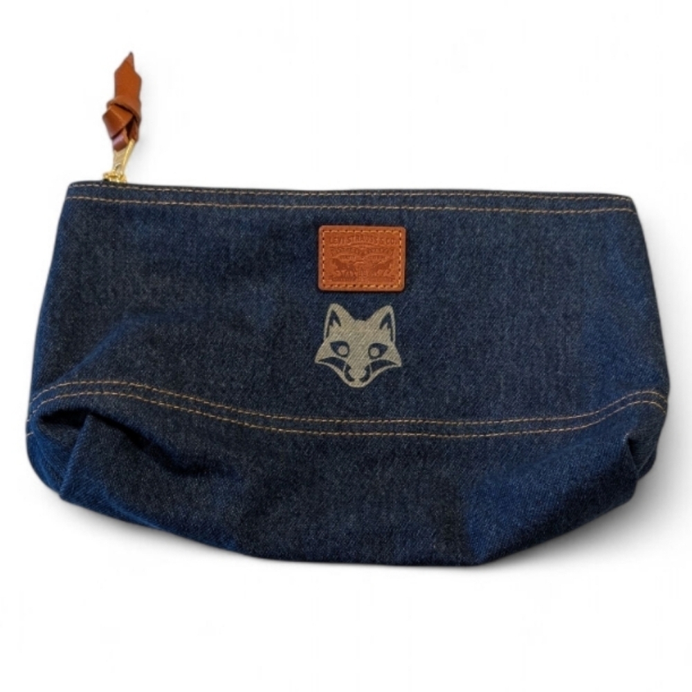 Nwot! Levi's Denim Make Up Pouch, Cosmetic Case, Travel Bag